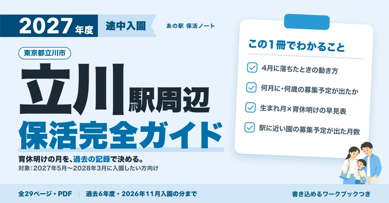 Nursery Schools near Tachikawa Station | What month can you enroll if ...