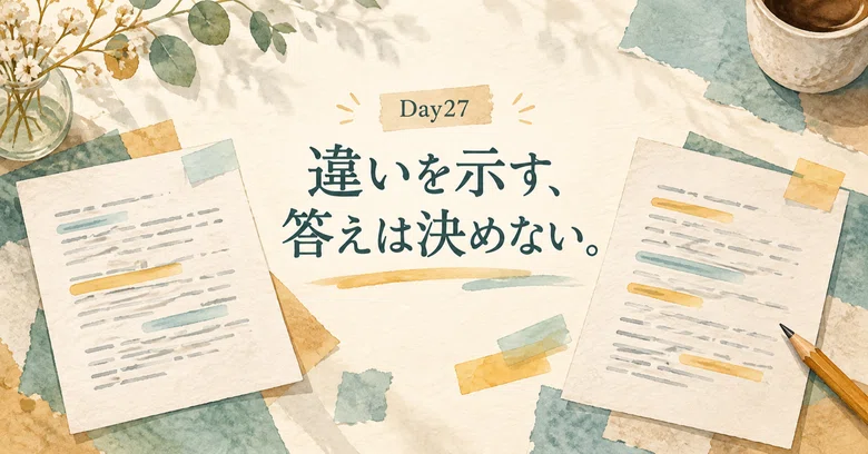 [Day 27] When indicating where to compare, can changes and ...