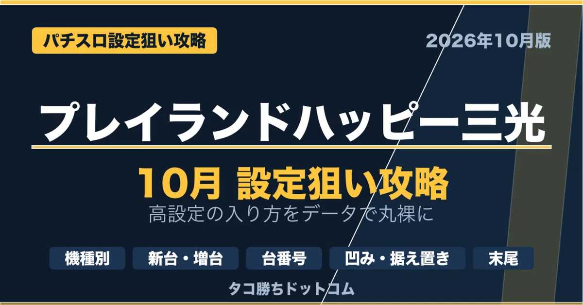 Machine God Model Playland Happy Sanko (Updated 10/22) October Setting Targeting Strategy ...
