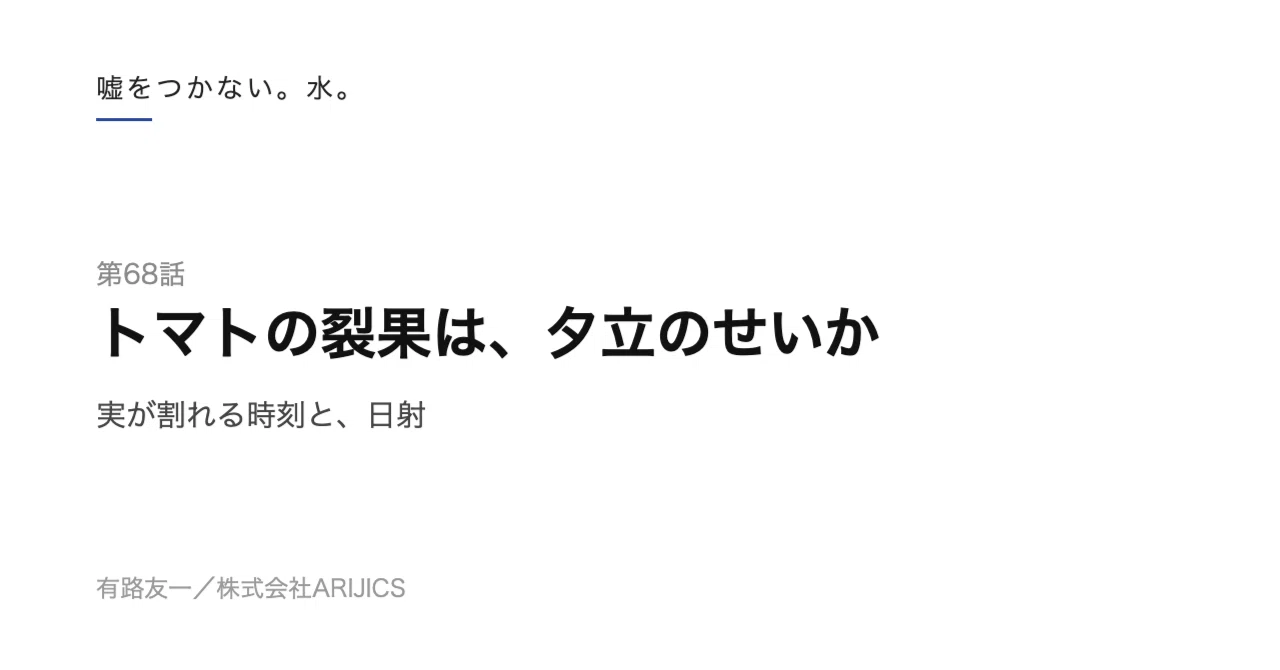 Is Tomato Fruit Cracking Caused by Summer Showers? ── The Time of ...