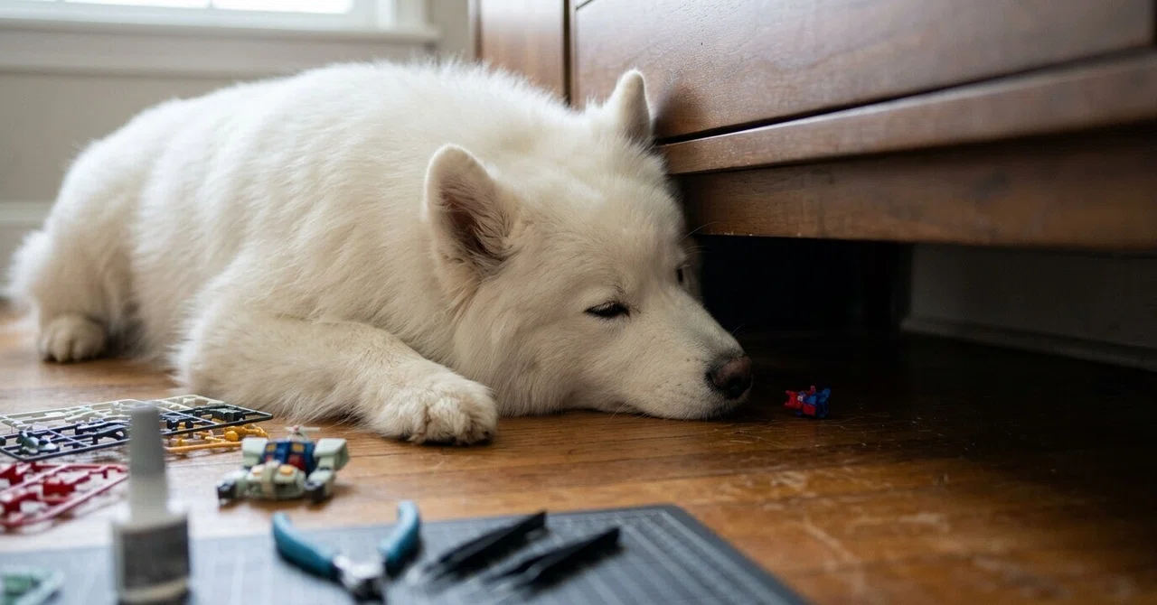 [Fluffy Diary] Plastic model parts are meant to fly away—The despair of ...
