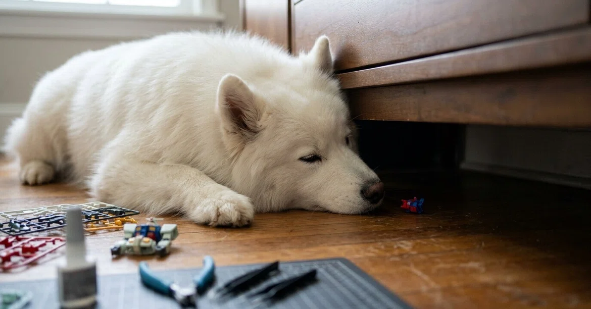 [Fluffy Diary] Plastic model parts are meant to fly away—The despair of ...