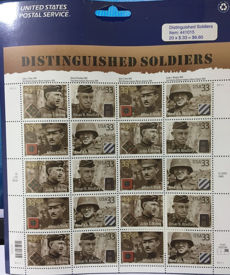 アメリカ著名軍人切手