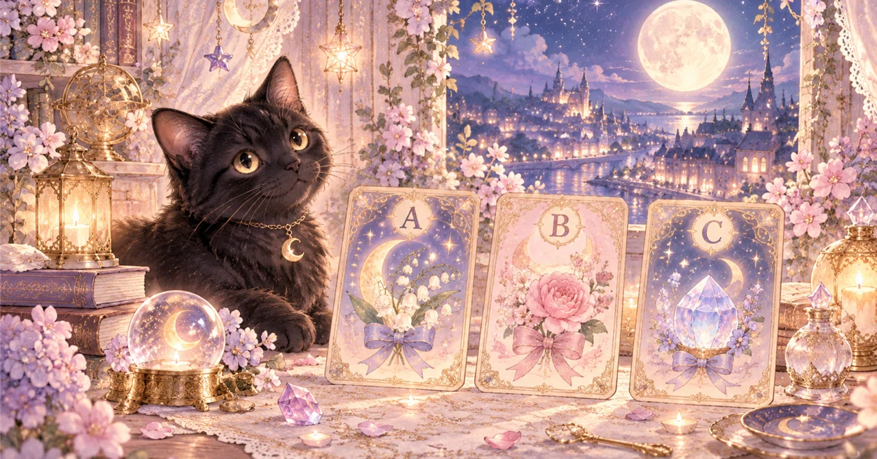 Choose by intuition 🌙 The moon magic that heals you tonight｜月夜のねこ便り
