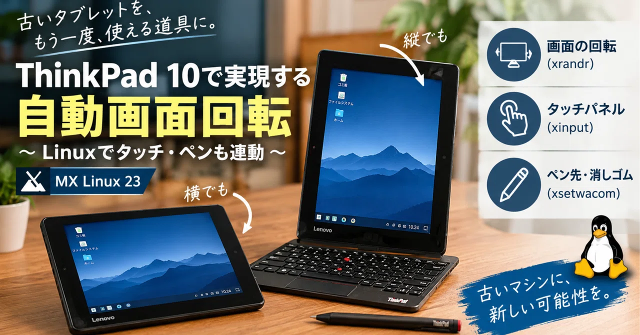Continuing to use an old tablet with Linux | Enabling automatic screen ...