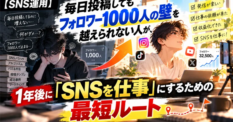 「何から手をつけるべきか分からない」あなたが、今日から迷いを捨てて1年後にSNSを仕事にするための唯一の最短ルート