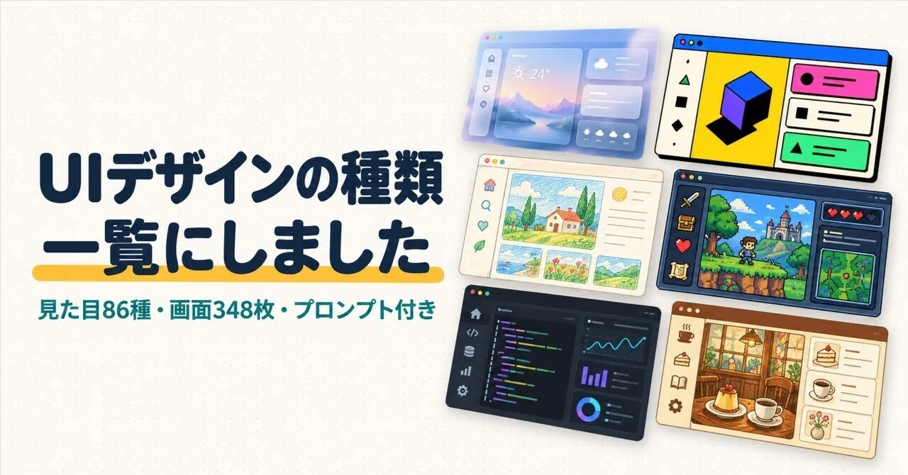 Useful for AI! A list of UI design types: 86 visual styles, 348 screen ...
