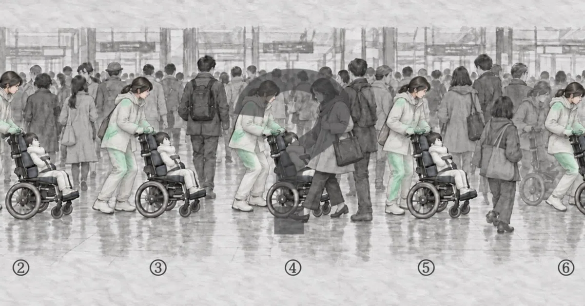 Overlapping Visualisation #337 | Pushing a wheelchair through a crowd | Visualizing the gap in ...