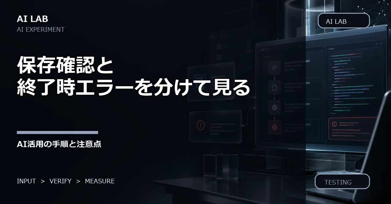 Playwrightの保存確認と終了時の例外を分けて読む｜AI LAB｜AI実践検証ノート