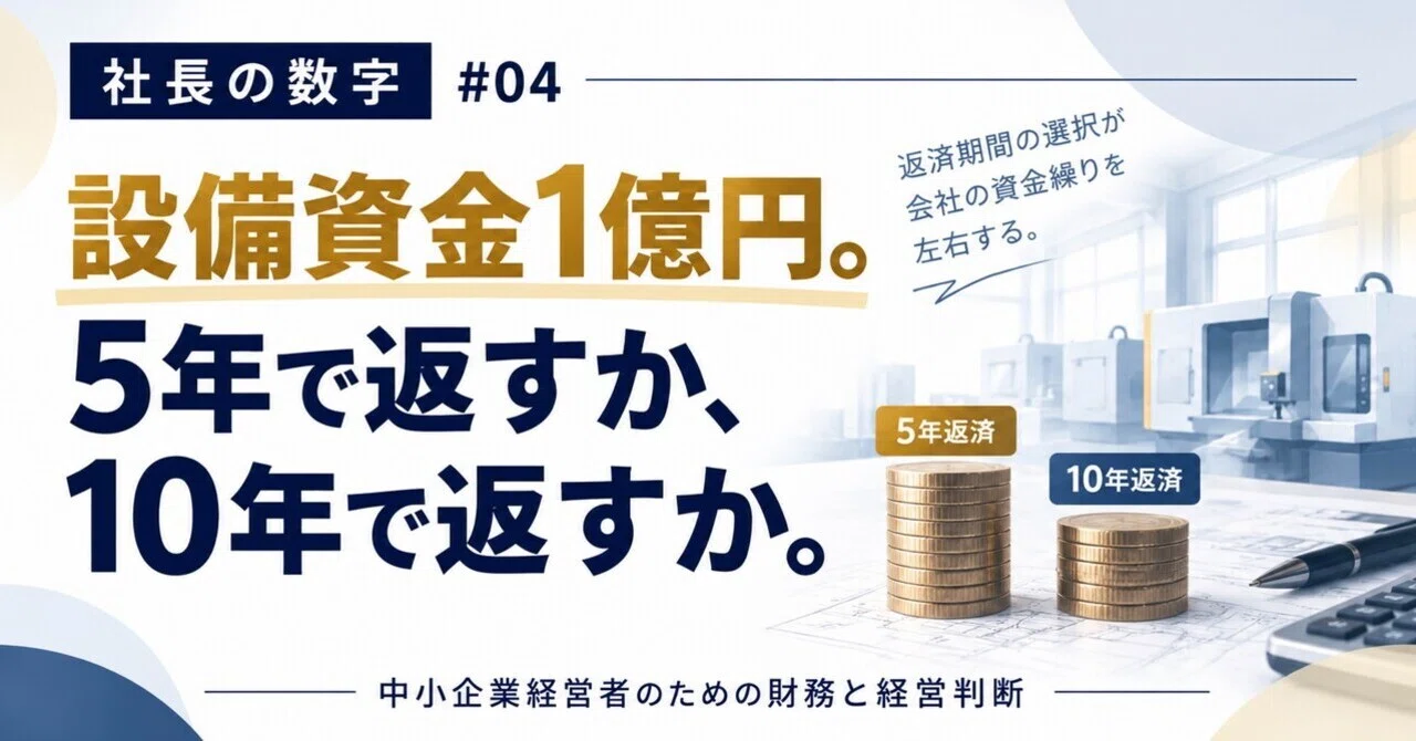 100 million yen in equipment funds. Should you repay it in 5 years or ...