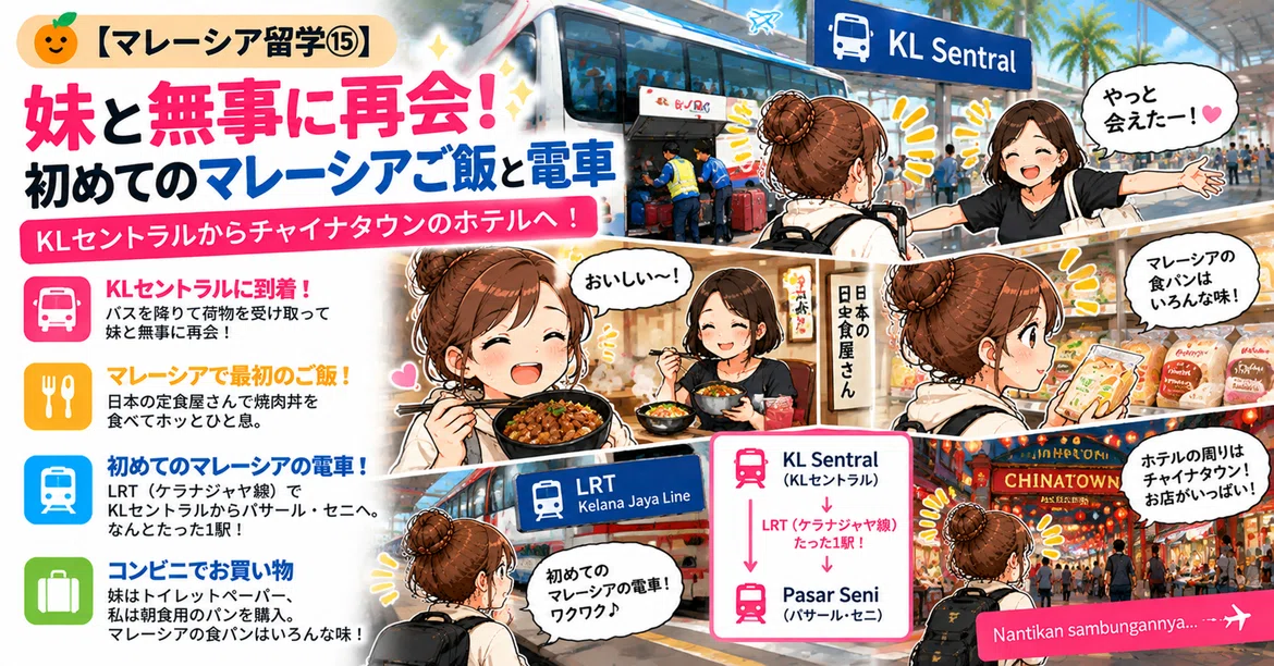[Studying in Malaysia 15] Safely reunited with my sister! My first ...