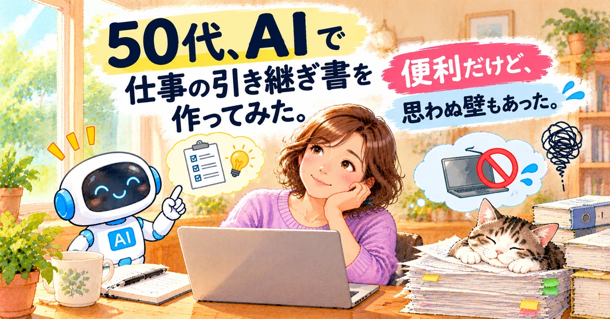 In my 50s, I tried creating a work handover document using AI. It's ...