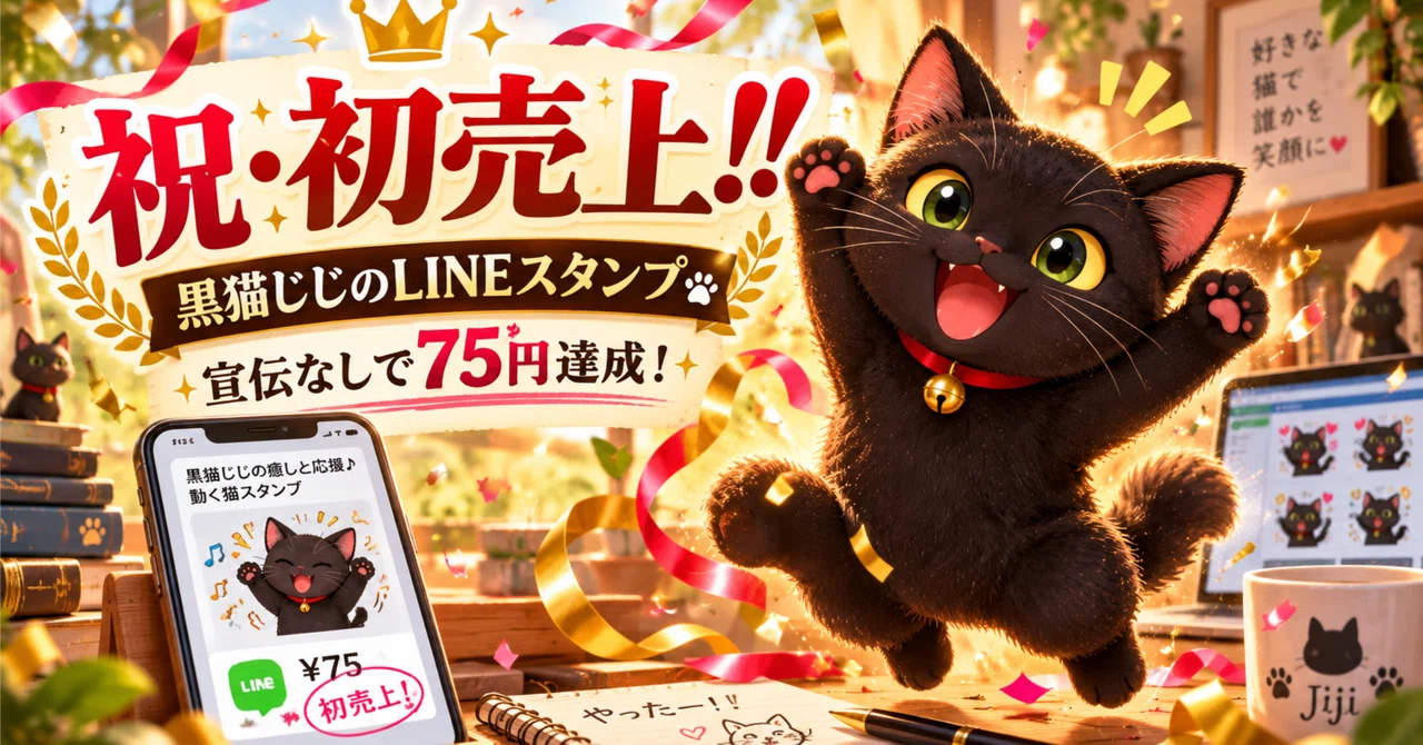 【Celebration: First Sale! 🎉】 Jiji the Black Cat's LINE stickers have ...