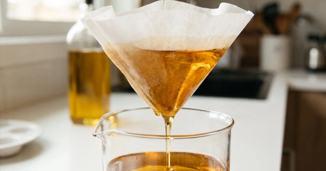 Translucent Oiled Paper I filtered frying oil with a coffee filter, and it came out clear ...