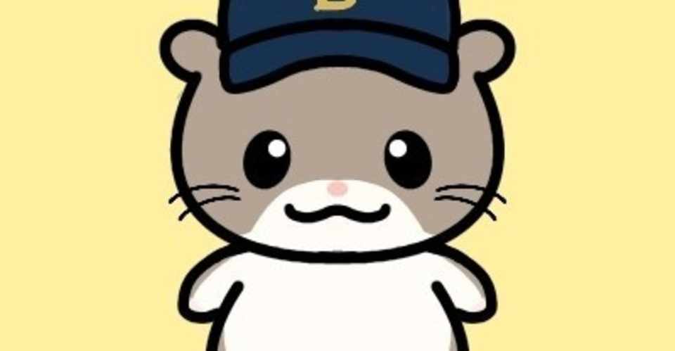 Bのロゴの入ったネイビーの野球帽をかぶったハムスターのアイコン いぬまん Note