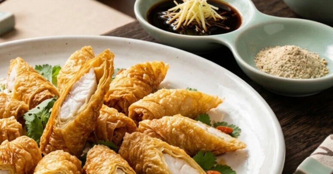 Zh-020: Fu Pi Huang Yu | Deep-fried Yellow Croaker in Bean Curd Skin ...