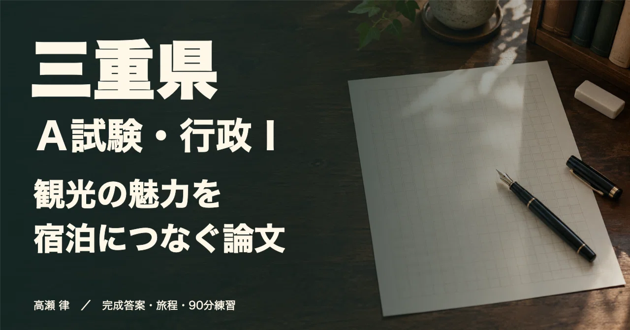For those aiming for Mie Prefecture's A-Exam (Administration I): An ...