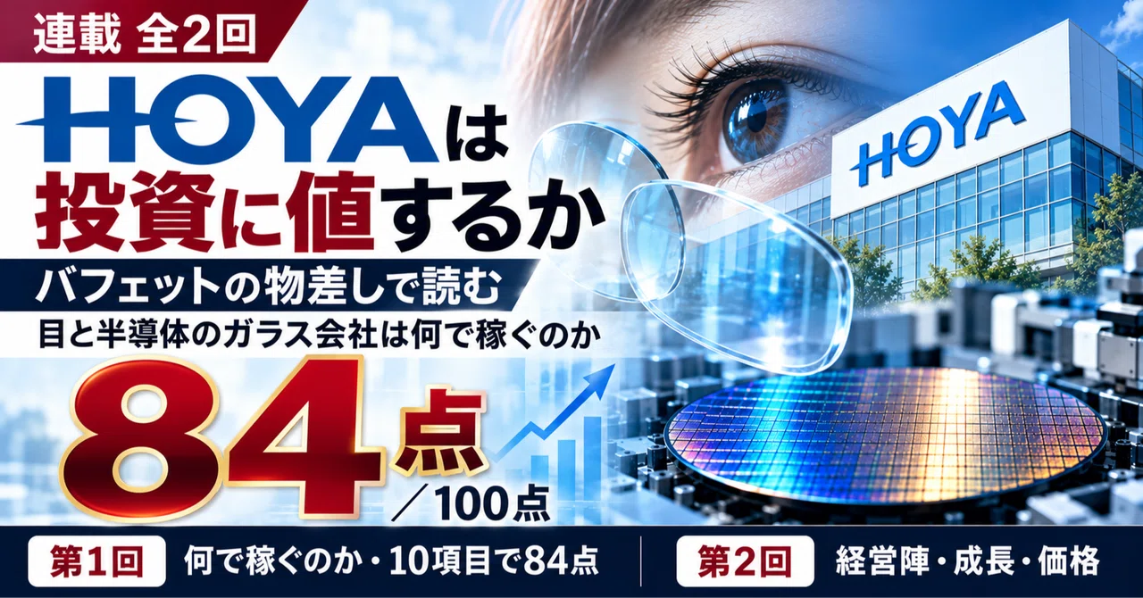 [Part 1] HOYA scores 84 points. With virtually no debt and a 25% ROE ...
