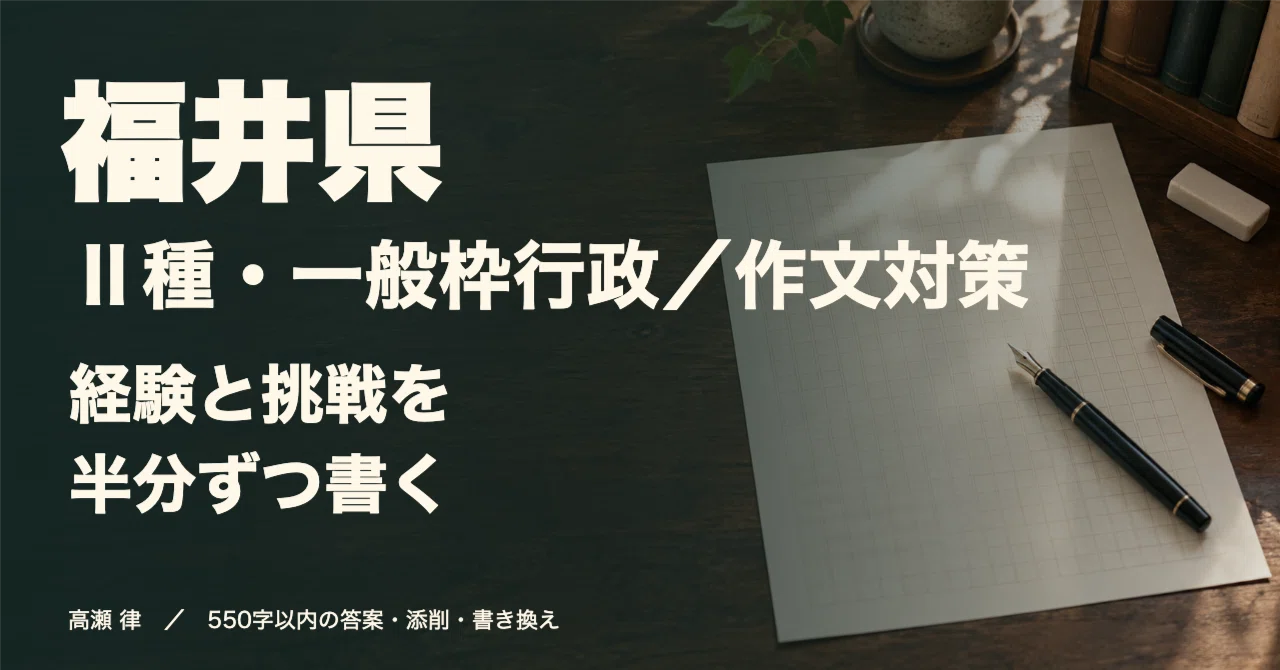Essay Preparation for Fukui Prefecture Class II/General Administrative ...