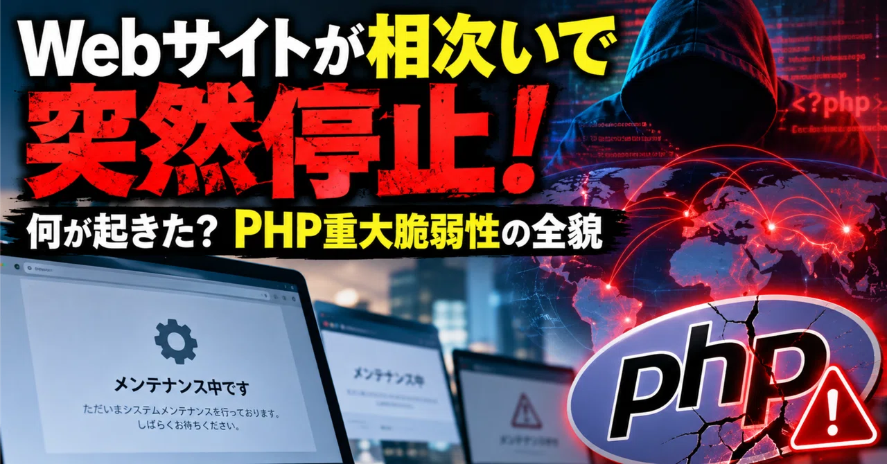 Webサイトが相次いで突然停止！何が起きた？PHP重大脆弱性の全貌｜なべG | AI x システム開発 x 業務改善 x DX x 売上を ...
