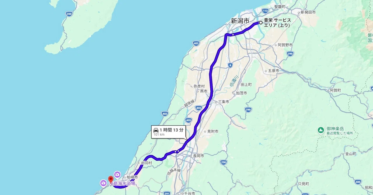 Rectangle Sa 豊栄SA~長岡JCT~米山SA 三泊四日、甲信~新潟(柏崎)と山形紀行 第35回(Day 4)|Okuiu tosa