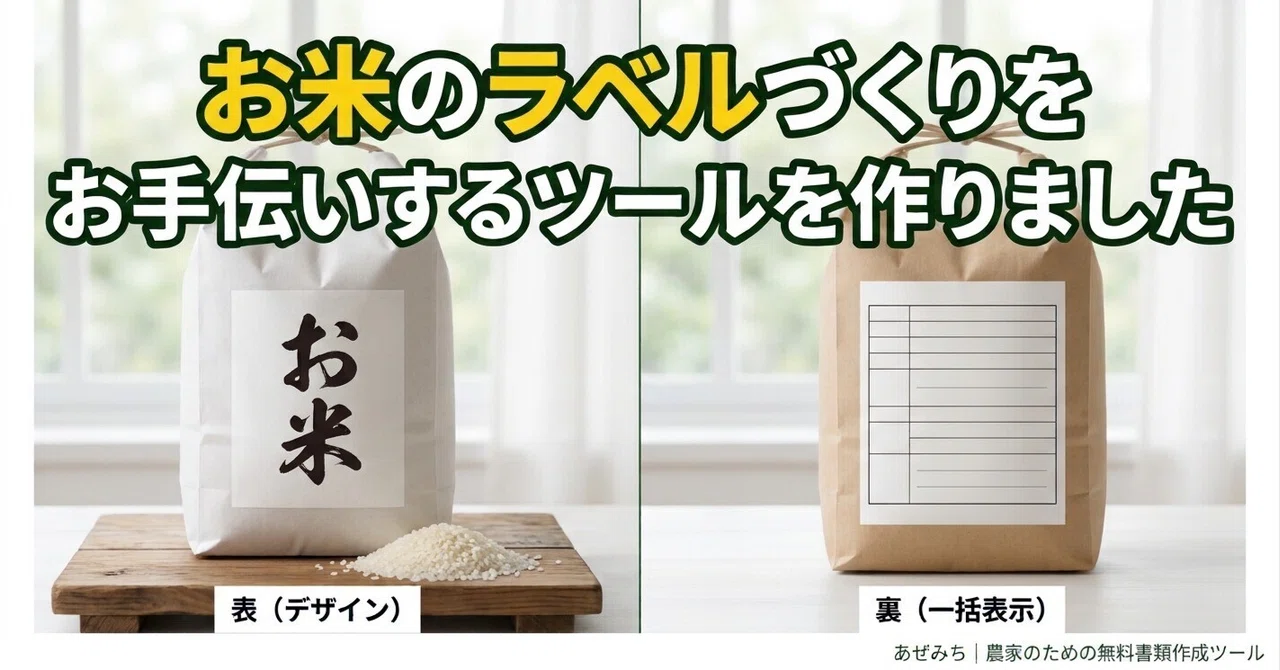 I created a tool to help you make rice labels｜あぜみち