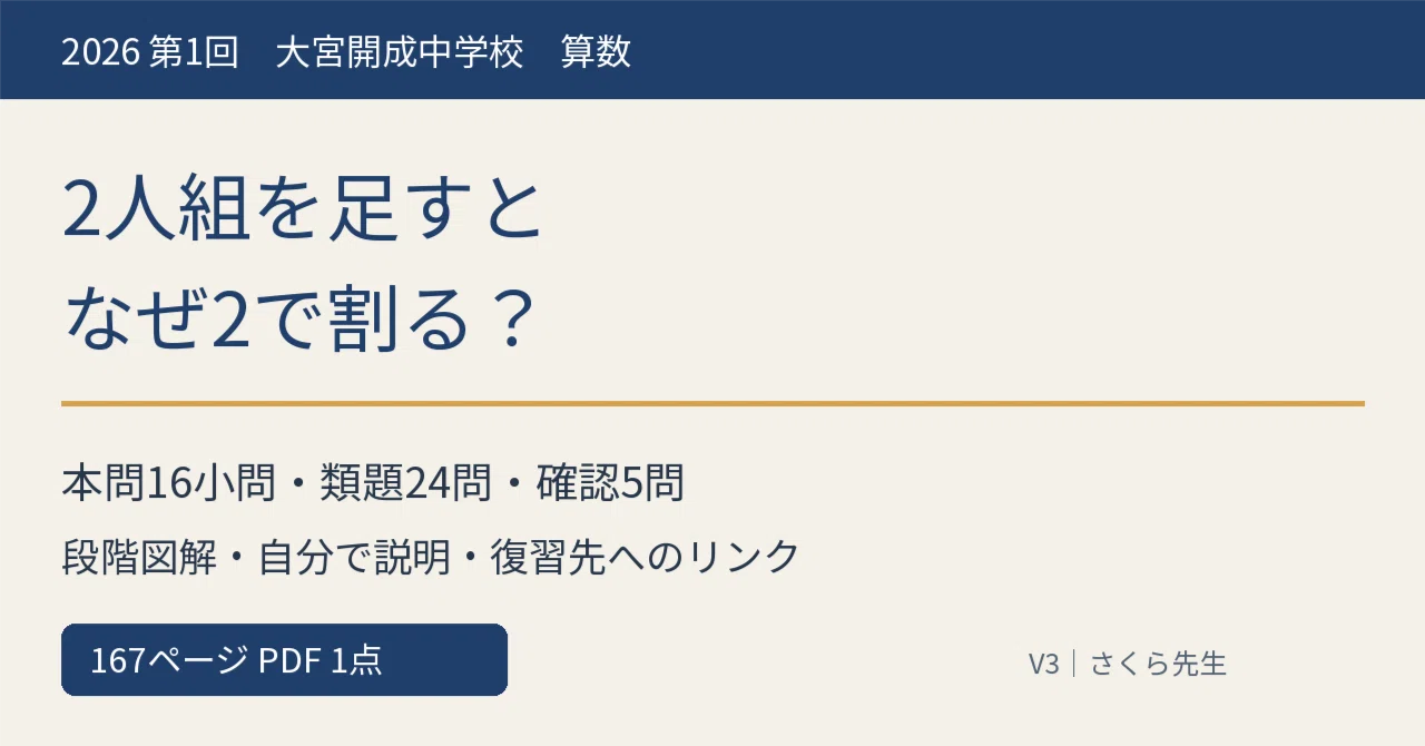 Omiya Kaisei Junior High School 2026 1st Round Math Past Exam ...
