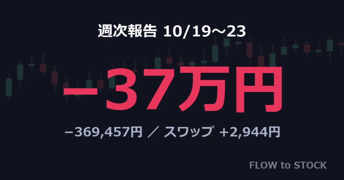[Side-Hustle FX] Weekly -370,000 JPY (10/19-23) | Monthly peaked at 2. ...