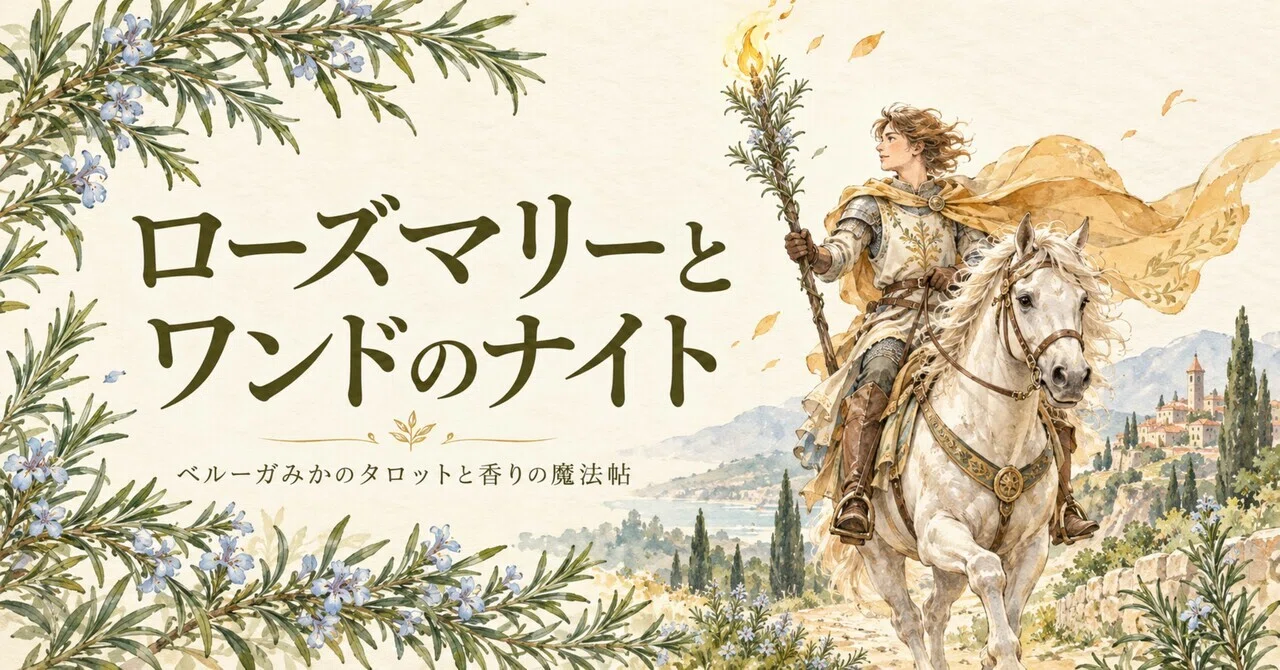 Rosemary and the Knight of Wands｜ベルーガみか｜タロットと香りの魔法帖