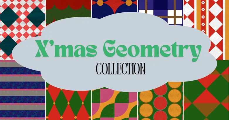 [Digital Paper] Christmas Color Geometric Pattern Set | Wrapping ...