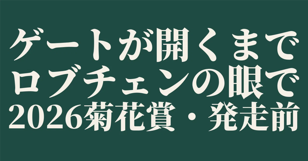 [Horse Monologue #4] Until the Gate Opens — Before the Kikuka Sho ...