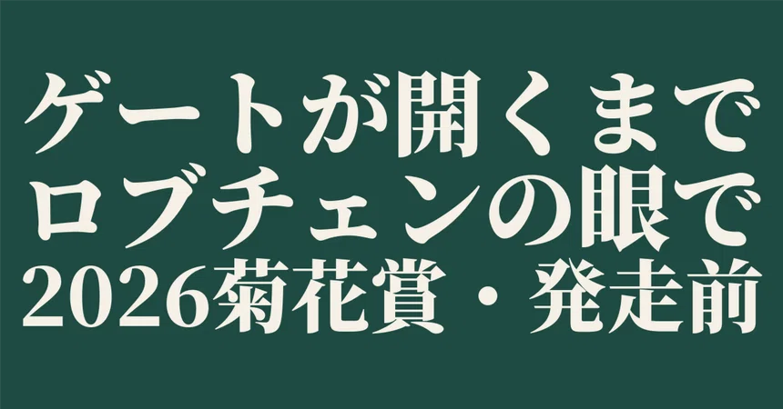 [Horse Monologue #4] Until the Gate Opens — Before the Kikuka Sho ...