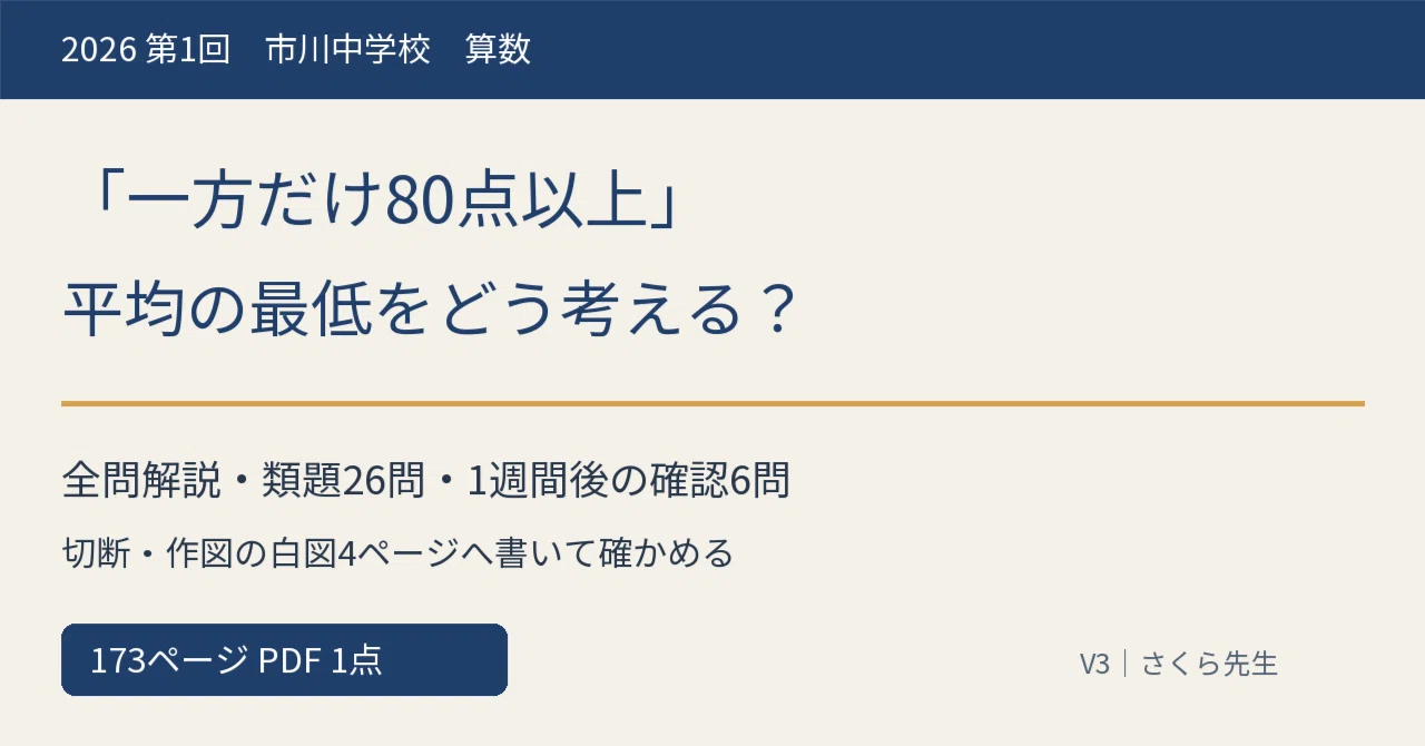 Ichikawa 2026 1st Round Math Past Exam Explanation | Thinking about the ...