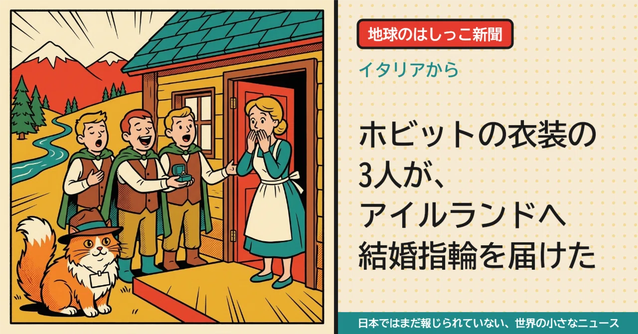 Three people in Hobbit costumes delivered a wedding ring to Ireland｜地球の ...