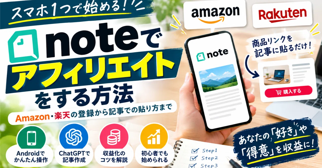 How to use Amazon Associates and Rakuten Affiliate on note as of ...