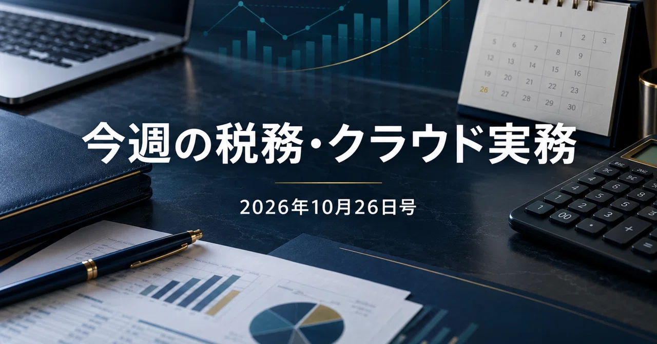 This Week's Tax and Cloud Practice | October 26, 2026 Issue｜さくさく（ENON ...