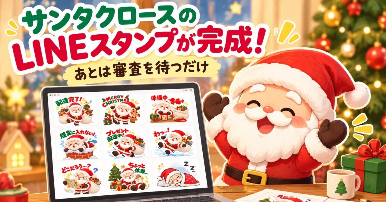 Moko Line Santa Claus LINE stickers are finished! Now just waiting for review|nagi