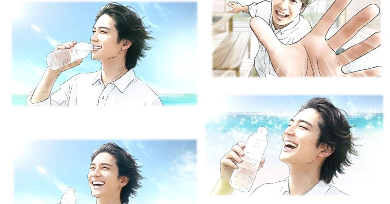 From hand-drawn illustrations to CM videos. I produced a water ...