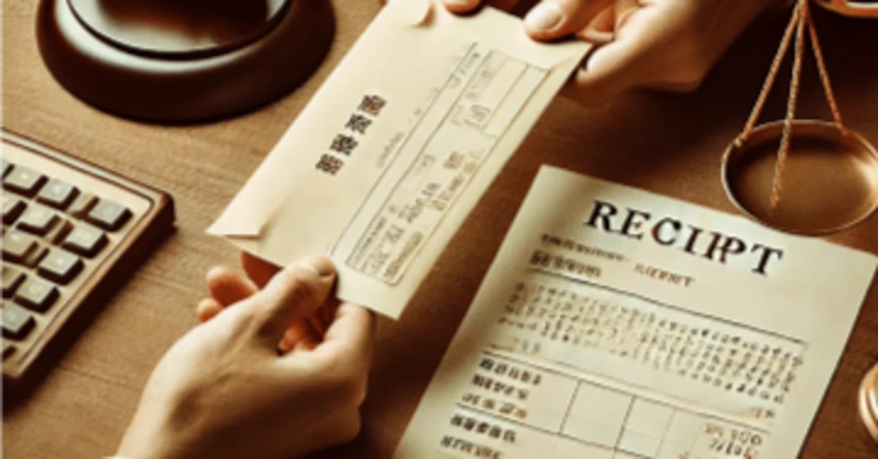 Receipts and bankbooks handed to the tax accountant's office every ...