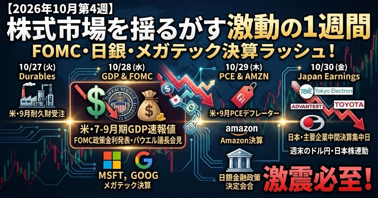 [Week 4 of October 2026] 10 Key Events: Timeline & Market Impact List｜グロス