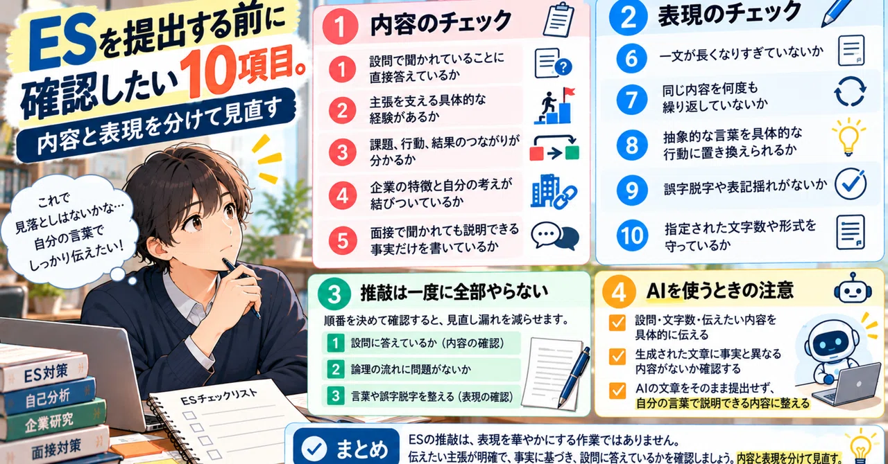 10 items to check before submitting your ES. How to review content and ...