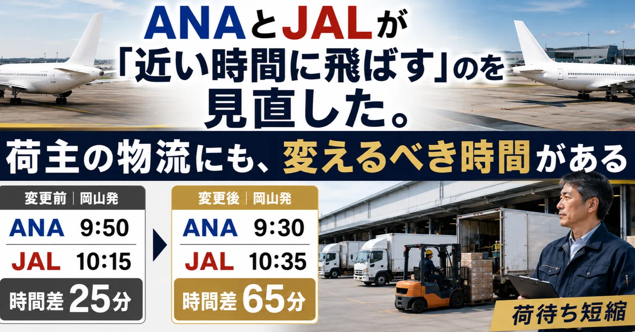 ANA and JAL have stopped 'flying at similar times.' Truck loading wait ...