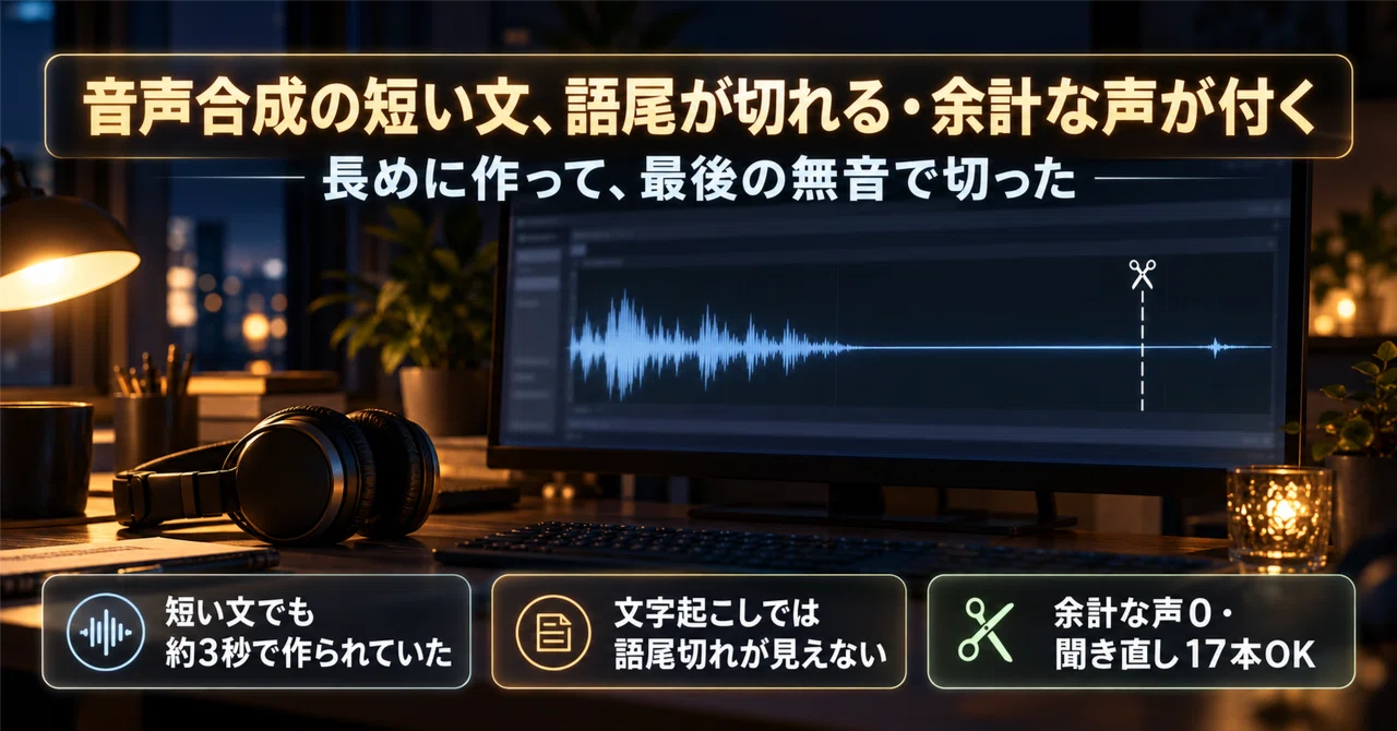 Mysterious sounds or cut-offs at the end of short speech synthesis ...