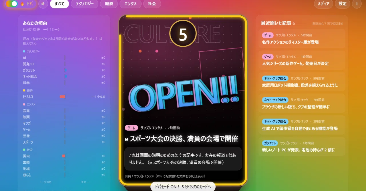 [Dopa-function included] We have released a Reiwa-style news reader ...