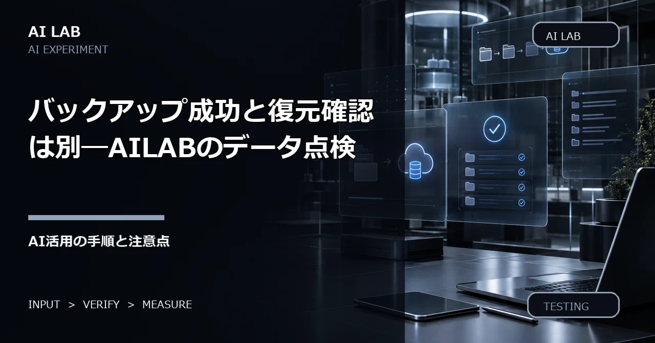 Backup Success and Restoration Verification are Separate—AILAB Data ...
