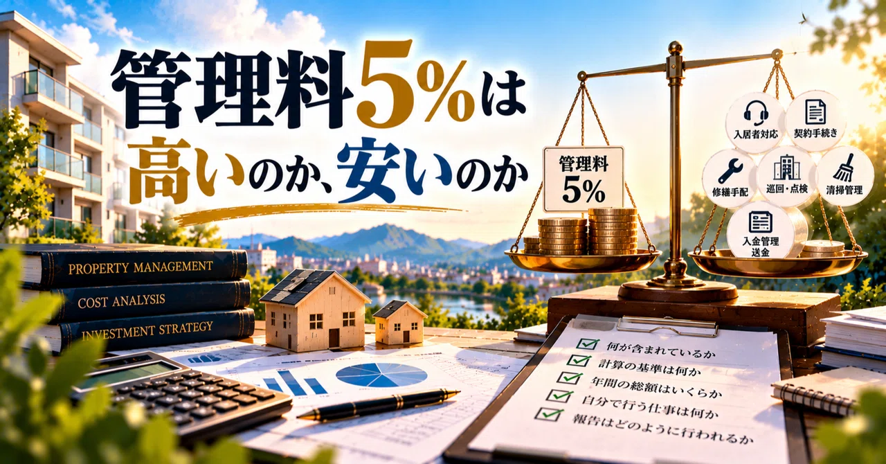 019 | Is a 5% Management Fee Expensive or Cheap?｜machi/bito｜不動産を経営する。