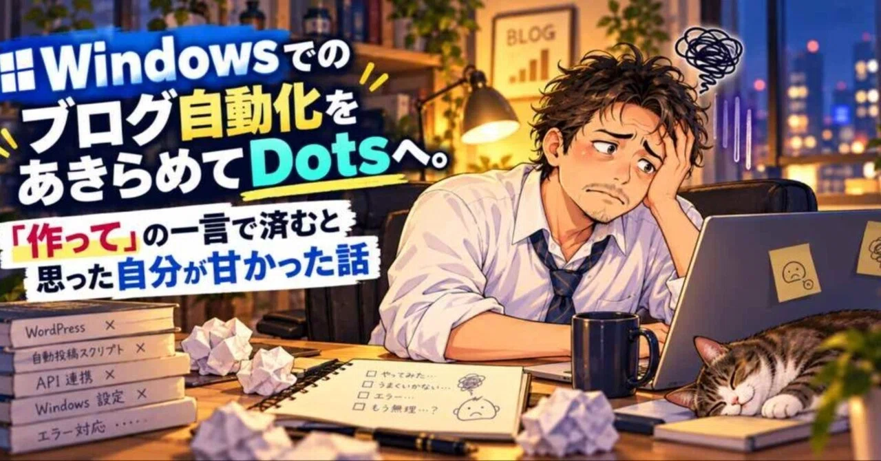 Giving up on blog automation on Windows and moving to Dots. The story ...
