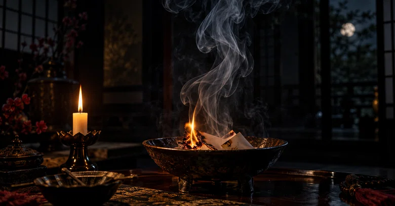 Spell Opposite A spell to entrust your wishes, following the Goma ritual brought by ...