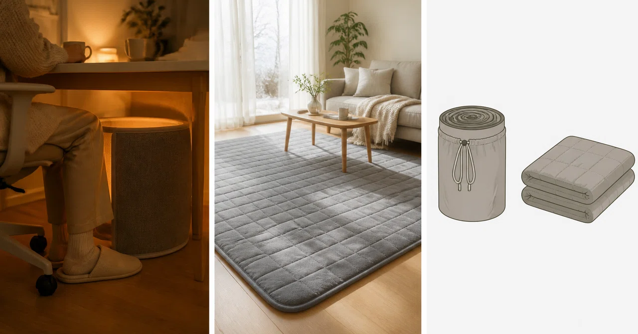 How to Choose Rollable Heaters and Washable Rugs for Cold Nights｜社員マスカット