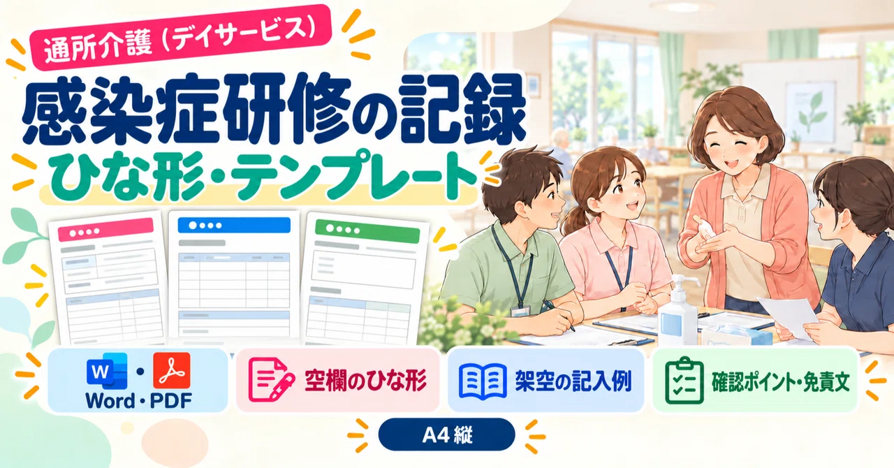 通所介護 感染症研修の記録 ひな形｜Word・PDF・記入例付き｜ちゃお